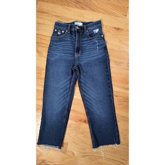 Abercrombie & Fitch 90's Straight Ultra High Rise Jeans Women's Size 26 Frayed - Picture 12 of 12